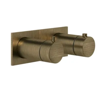 Смеситель для душа, Gessi, Anello, на 2 потребителя, цвет-Antique Brass