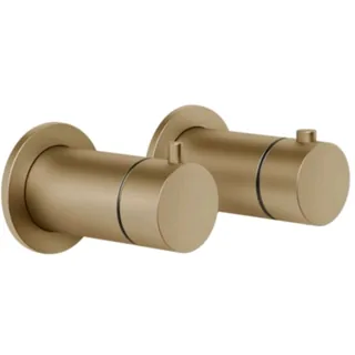 Смеситель для душа, Gessi, Anello, на 3 потребителя, цвет-Warm Bronze Brushed PVD — иконка