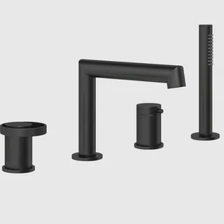 Смеситель для ванны и душа, Gessi, Anello, цвет-черный матовый — иконка