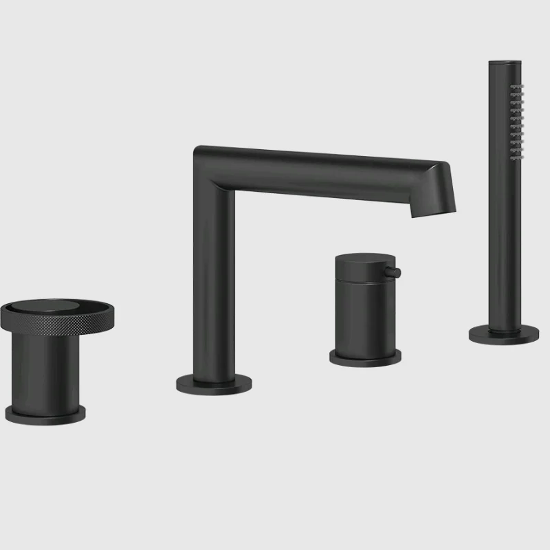 Смеситель для ванны и душа, Gessi, Anello, цвет-черный матовый