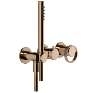 Смеситель для душа, Gessi, Anello, на 2 потребителя, цвет-Copper PVD