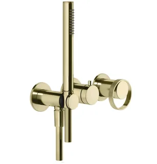 Смеситель для душа, Gessi, Anello, на 2 потребителя, цвет-Brass PVD — иконка