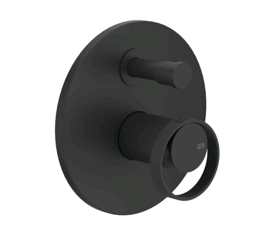 Смеситель для душа, Gessi, Anello, на 2 потребителя, цвет-черный матовый