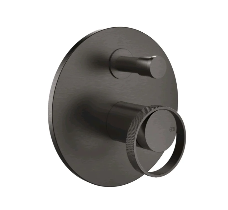 Смеситель для душа, Gessi, Anello, на 2 потребителя, цвет-Black Metal Brushed PVD