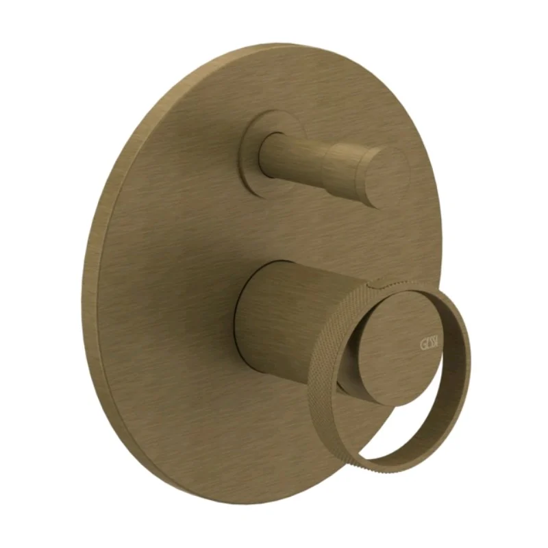 Смеситель для душа, Gessi, Anello, на 2 потребителя, цвет-Antique Brass