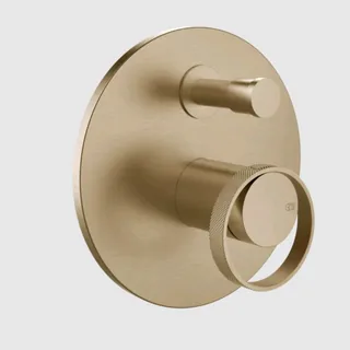 Смеситель для душа, Gessi, Anello, на 2 потребителя, цвет-Warm Bronze Brushed PVD — иконка