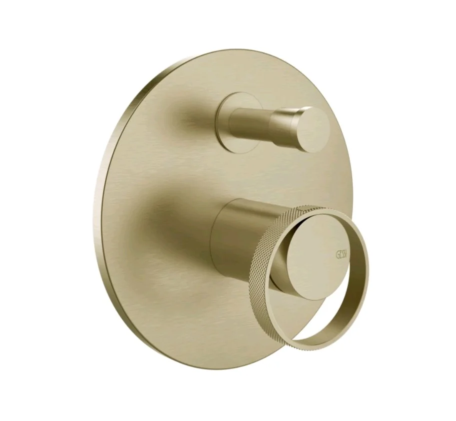 Смеситель для душа, Gessi, Anello, на 2 потребителя, цвет-Brushed Brass PVD