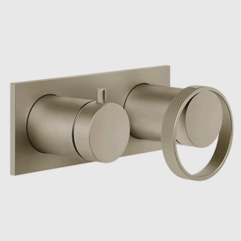 Смеситель для душа, Gessi, Anello, на 2 потребителя, цвет-Finox Brushed Nickel