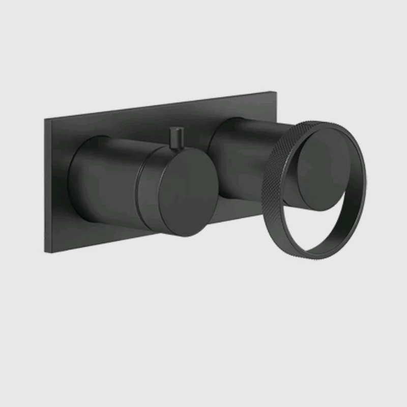 Смеситель для душа, Gessi, Anello, на 2 потребителя, цвет-черный матовый