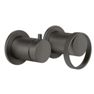 Смеситель для душа, Gessi, Anello, на 2 потребителя, цвет-Black Metal Brushed PVD