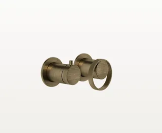Смеситель для душа, Gessi, Anello, на 2 потребителя, цвет-Antique Brass