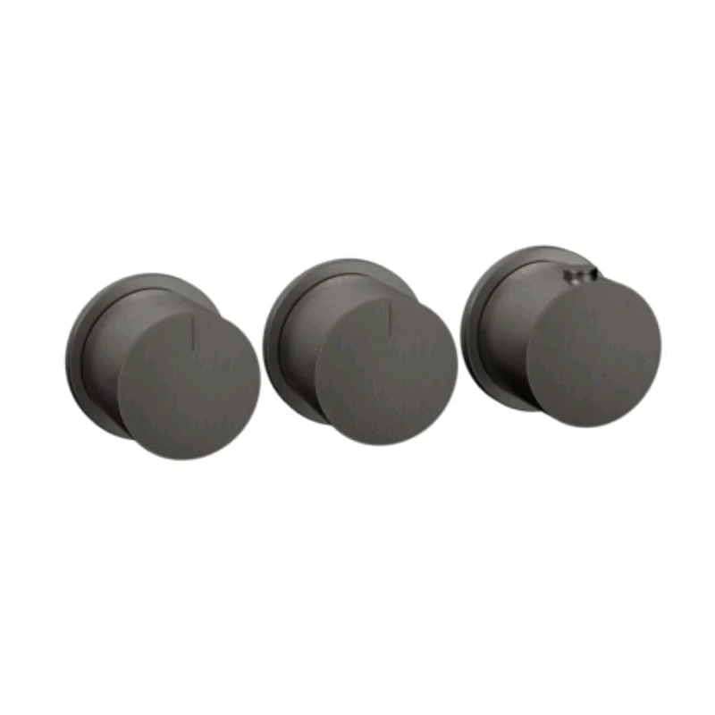 Смеситель для душа, Gessi, Anello, на 2 потребителя, цвет-Black Metal Brushed PVD