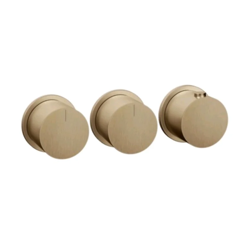 Смеситель для душа, Gessi, Anello, на 2 потребителя, цвет-Warm Bronze Brushed PVD