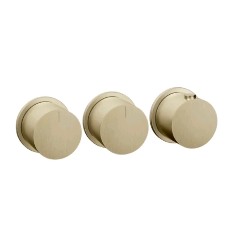 Смеситель для душа, Gessi, Anello, на 2 потребителя, цвет-Brushed Brass PVD
