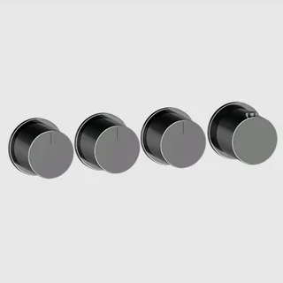 Смеситель для душа, Gessi, Anello, на 3 потребителя, цвет-Black Metal PVD