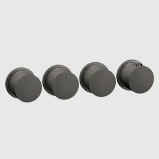 Смеситель для душа, Gessi, Anello, на 3 потребителя, цвет-Black Metal Brushed PVD