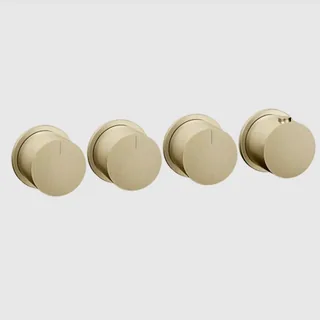 Смеситель для душа, Gessi, Anello, на 3 потребителя, цвет-Brushed Brass PVD