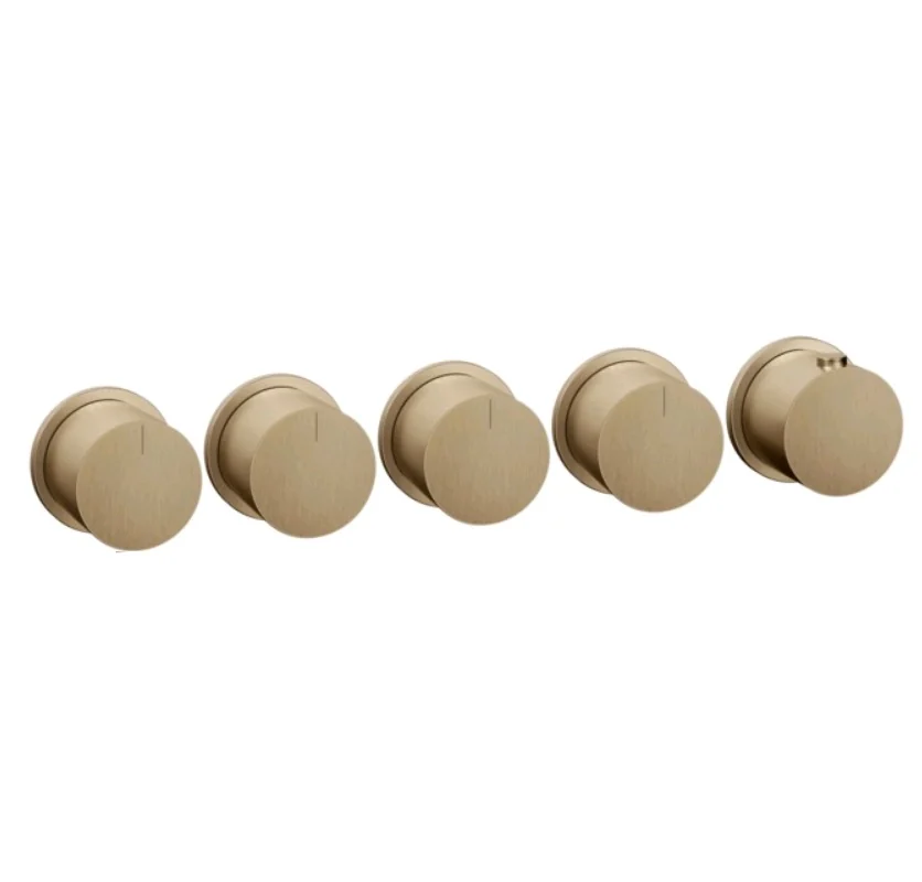 Смеситель для душа, Gessi, Anello, на 4 потребителя, цвет-Warm Bronze Brushed PVD