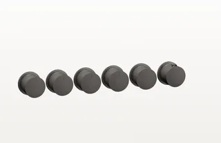 Смеситель для душа, Gessi, Anello, на 5 потребителей, настенный встраиваемый, цвет-Black Metal Brushed PVD