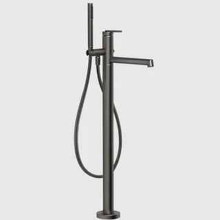 Смеситель для ванны и душа, Gessi, Ingranaggio, напольный, цвет-Black Metal Brushed PVD