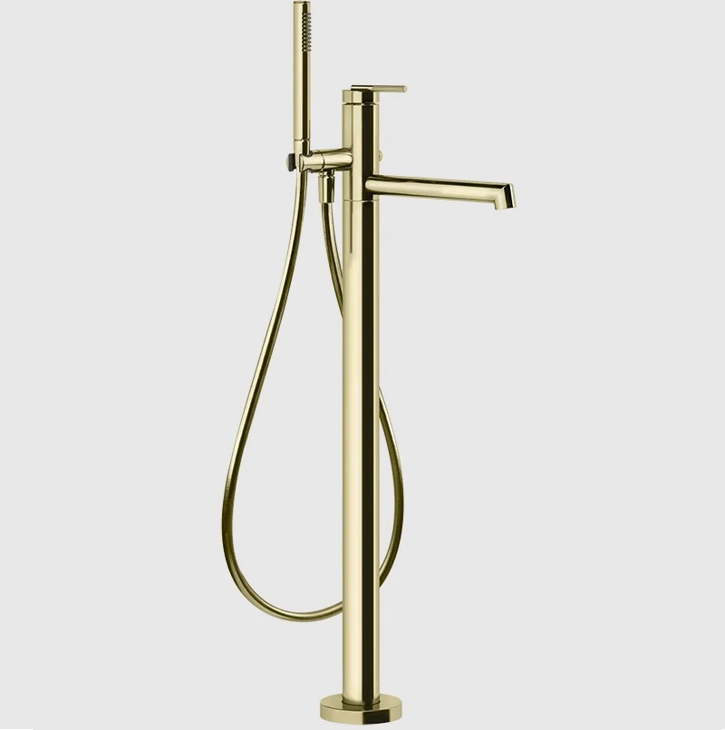 Смеситель для ванны и душа, Gessi, Ingranaggio, напольный, цвет-Brass PVD