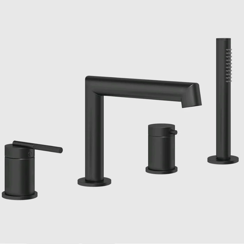 Смеситель для ванны и душа, Gessi, Ingranaggio, цвет-черный матовый
