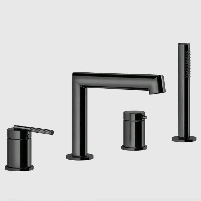 Смеситель для ванны и душа, Gessi, Ingranaggio, цвет-Black Metal PVD