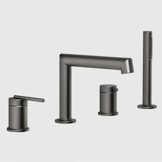 Смеситель для ванны и душа, Gessi, Ingranaggio, цвет-Black Metal Brushed PVD