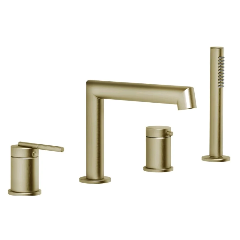 Смеситель для ванны и душа, Gessi, Ingranaggio, цвет-Warm Bronze Brushed PVD