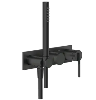 Смеситель для душа, Gessi, Ingranaggio, на 2 потребителя, цвет-Black Metal Brushed PVD