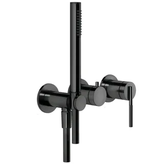 Смеситель для душа, Gessi, Ingranaggio, на 2 потребителя, цвет-Black Metal PVD