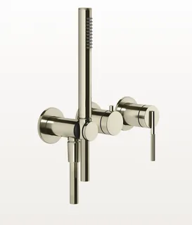 Смеситель для душа, Gessi, Ingranaggio, на 2 потребителя, цвет-Nickel PVD