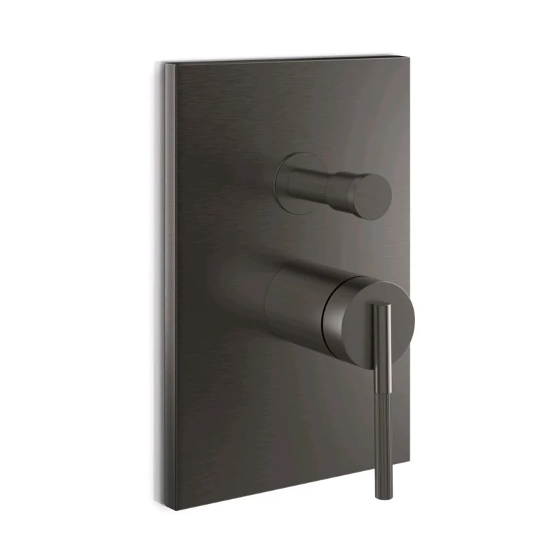 Смеситель для душа, Gessi, Ingranaggio, на 2 потребителя, цвет-Black Metal Brushed PVD