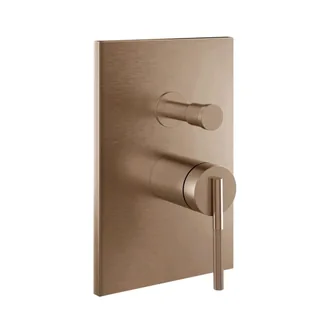 Смеситель для душа, Gessi, Ingranaggio, на 2 потребителя, цвет-Copper Brushed PVD