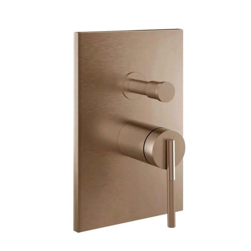 Смеситель для душа, Gessi, Ingranaggio, на 2 потребителя, цвет-Copper Brushed PVD