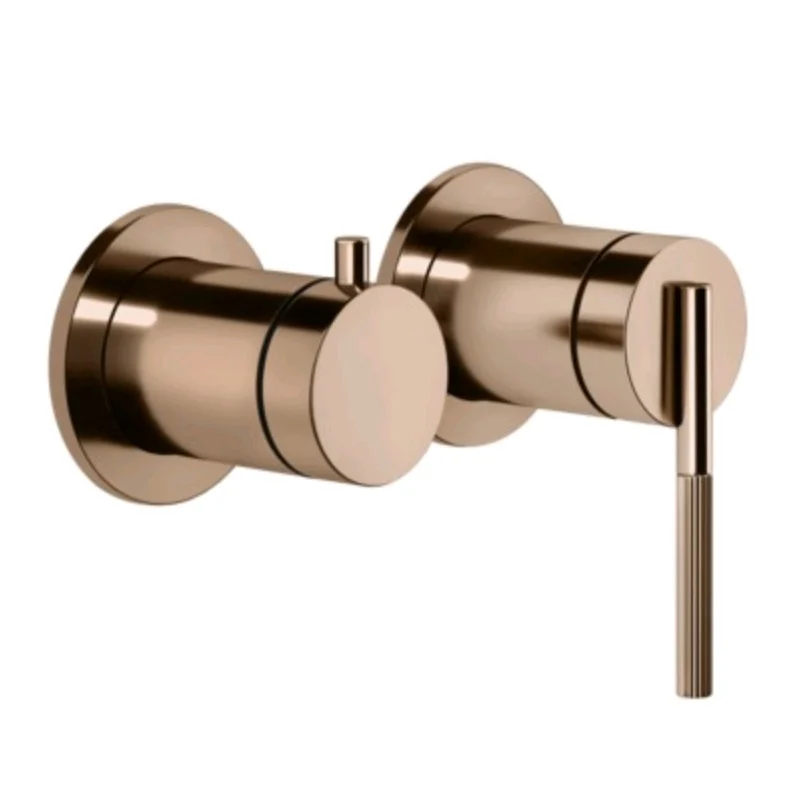 Смеситель для душа, Gessi, Ingranaggio, на 2 потребителя, цвет-Copper PVD