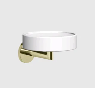 Мыльница, Gessi, шгв 115*127*78, цвет-белый/Brass PVD