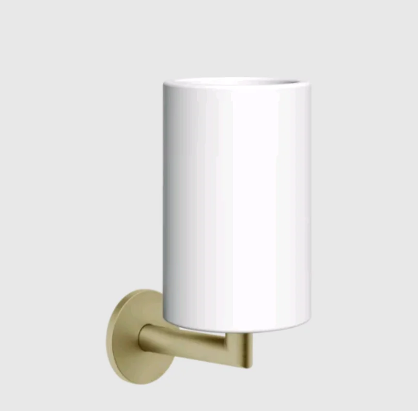 Стакан, Gessi, шгв 75*107*172, цвет-белый/Brushed Brass PVD