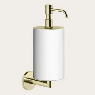 Дозатор для жидкого мыла, Gessi, шгв 75*128*243, цвет дозатора-Brass PVD/белый