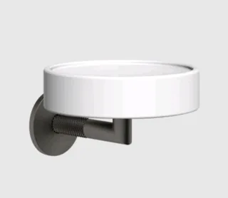 Мыльница, Gessi, Anello, шгв 115*127*79, цвет-белый/Black Metal Brushed PVD