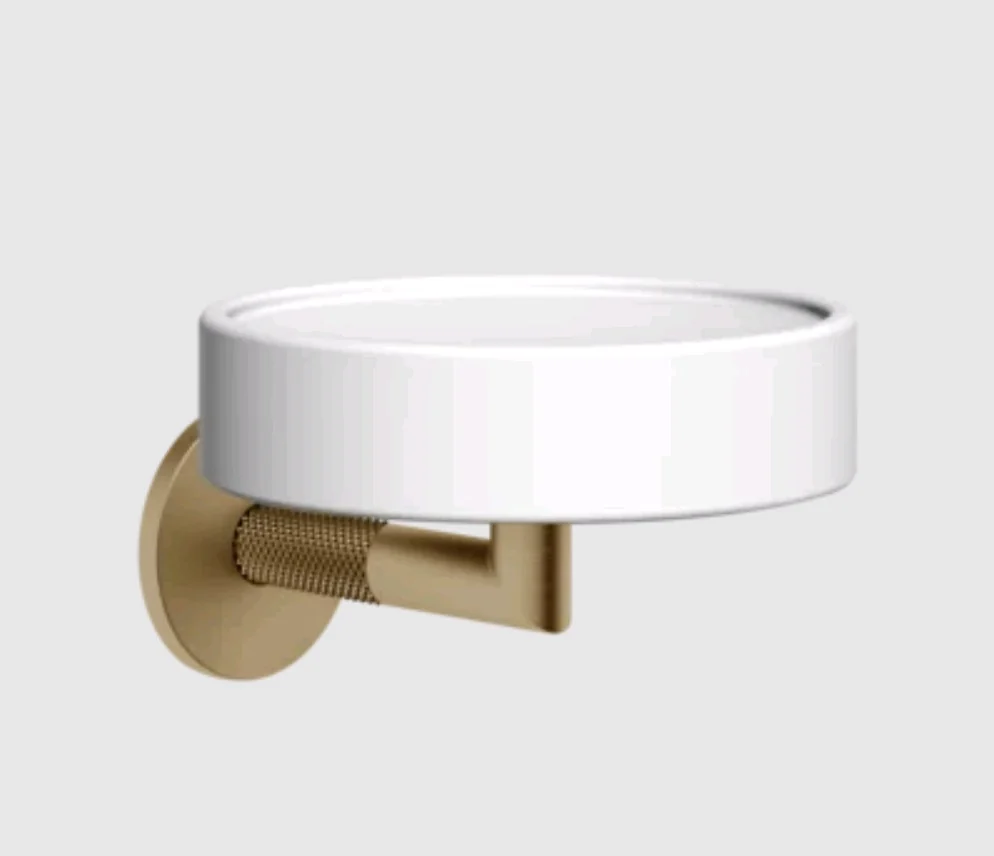 Мыльница, Gessi, Anello, шгв 115*127*79, цвет-белый/Warm Bronze Br. PVD