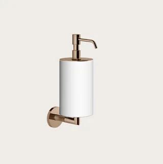 Дозатор для жидкого мыла, Gessi, Anello, шгв 75*128*243, цвет дозатора-Copper PVD/белый