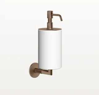 Дозатор для жидкого мыла, Gessi, Anello, шгв 75*128*243, цвет дозатора-Copper Brushed PVD/белый