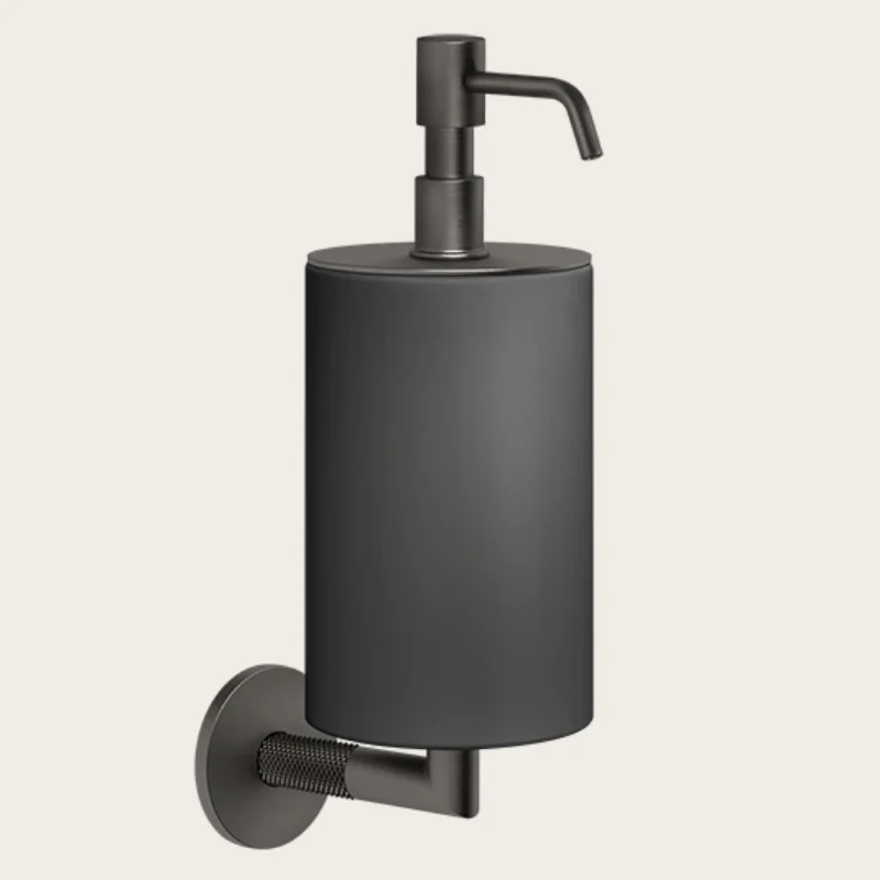 Дозатор для жидкого мыла, Gessi, Anello, шгв 75*128*243, цвет дозатора-Black Metal Brushed PVD/чёрный