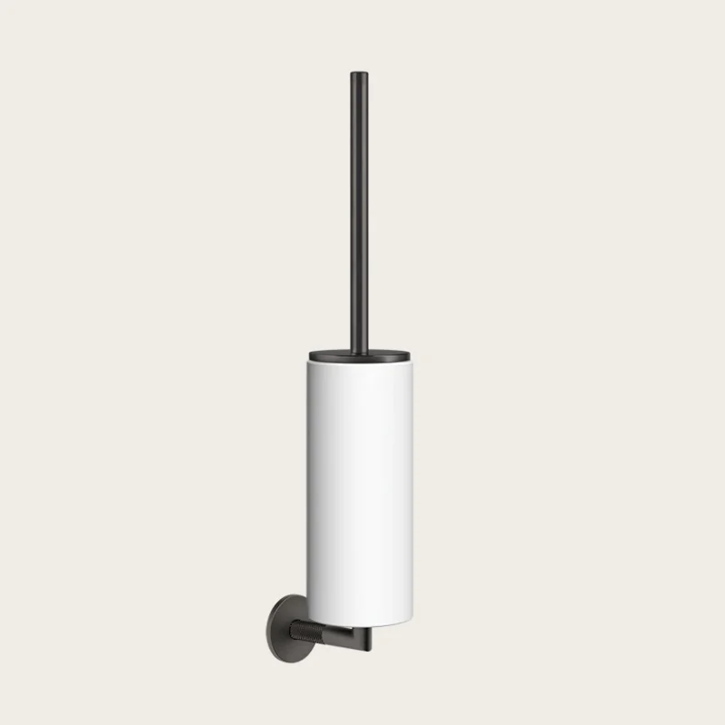 Ёршик, Gessi, Anello, шгв 76*107*470, цвет колбы-белый, цвет-Black Metal Brushed PVD
