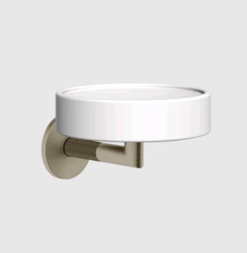 Мыльница, Gessi, Ingranaggio, шгв 115*127*79, цвет-белый/Finox Brushed Nickel