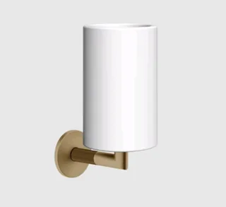 Стакан, Gessi, Ingranaggio, шгв 75*107*171, цвет-белый/Warm Bronze Br. PVD