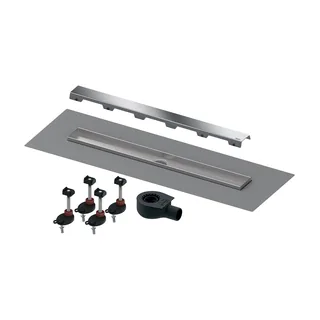 Комплект, TECE, TECEdrainline, для монтажа дренажного канала, с декоративной панелью "Steel ll", длина-700 мм, с мембраной, цвет-сатин