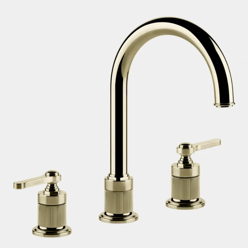 Смеситель для раковины, Gessi, VENTI20, цвет-Brass PVD
