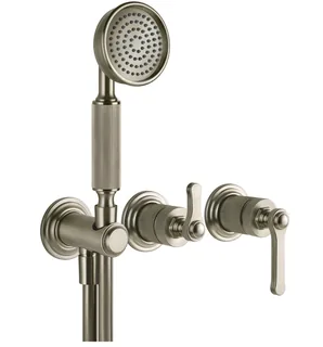 Смеситель для душа, Gessi, VENTI20, на 2 потребителя, цвет-Finox Brushed Nickel